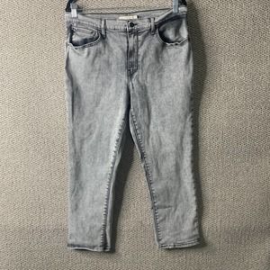 Levi's 514 Womens Jeans 33 Gray Washed Denim High Rise Straight Leg Pockets